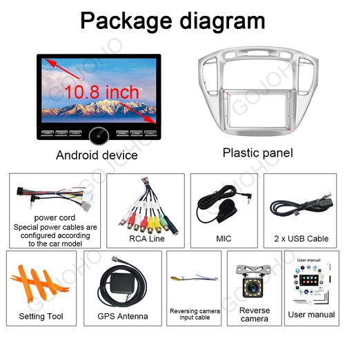 Android 15 4 GB para Toyota Highlander 2000-2007 radio de coche estéreo navegación GPS Wifi 6 - Imagen 2 de 16