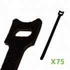 10 Inch Hook and Loop Reusable Strap Cable Cord Wire Ties 75 Pack Black