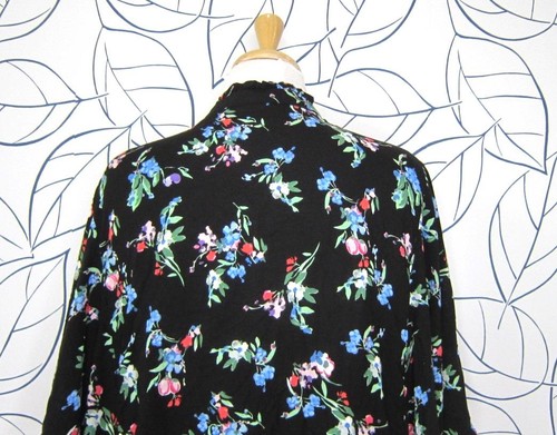 Anthropologie Maeve Aveiro Black Flutter Sleeve Floral Blouse Size 2X - Picture 8 of 13