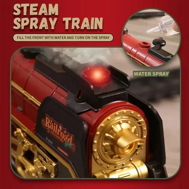 Christmas Train Toy Set Remote Control with Smoke Lights & Sound | FREE SHIPPING - Image 3 of 4