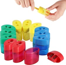 KIDMEN 2-Hole Pencil Sharpener - Handheld, 12 Pack for Kids