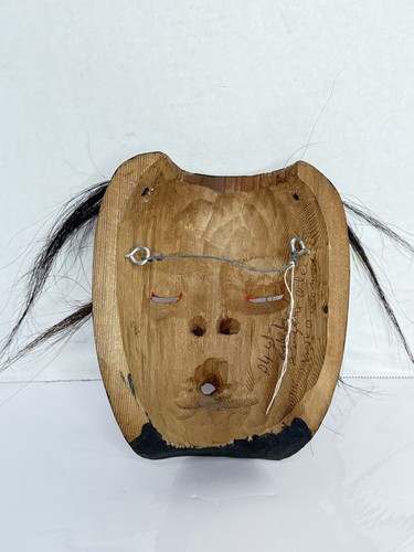 Vintage Wild Woman Mask Native Art Kwakiutl Northwest Coast Wayne SIGNED Art - Picture 3 of 10