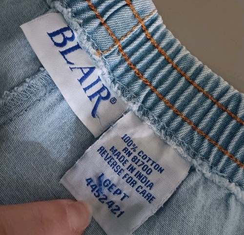 Blair Womens Jeans Capris LG Petite 33" Waist Pockets (D) - Picture 2 of 5