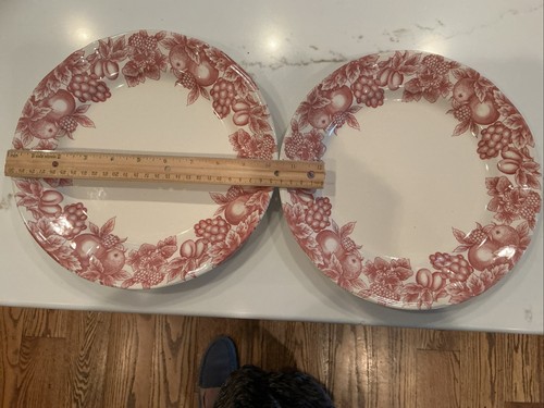 Set of 4 Libbey ROSE EDEN FRUIT Dinner Plates 10.25" Malaysia 4 Dessert, 4 Bowls - Picture 6 of 9