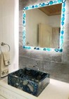 Handmade Blue Agate Vessel Sink - Rectangle Countertop Wash Basin