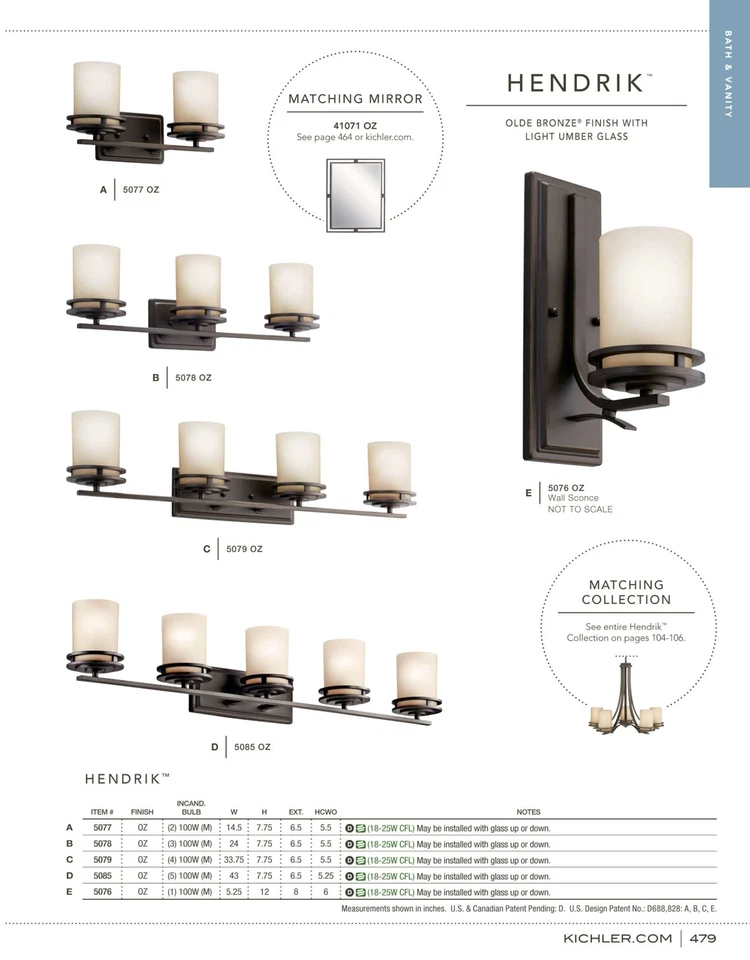 Зеркало Kichler 41071 никелевое Hendrik прямоугольное со скошенной рамой - Изображение 3 из 4