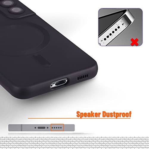 Magnetic Case for Samsung Galaxy Soft Silicone Phone Case with Camera S22 Black - Picture 6 of 7