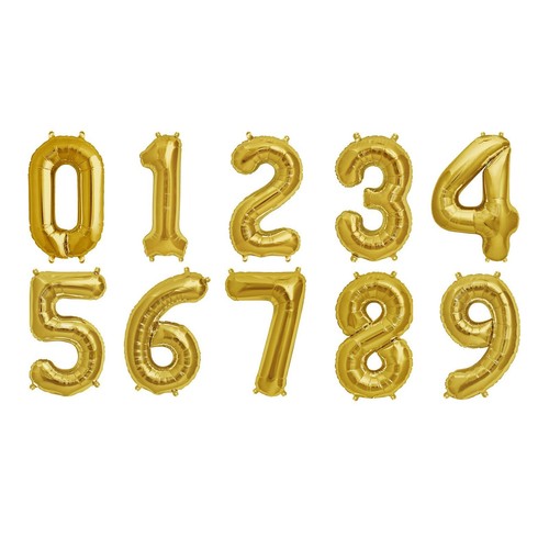 16" GOLD Number 1 Mylar Foil Balloon Backdrop Party Events Decorations Supplies - Picture 3 of 4