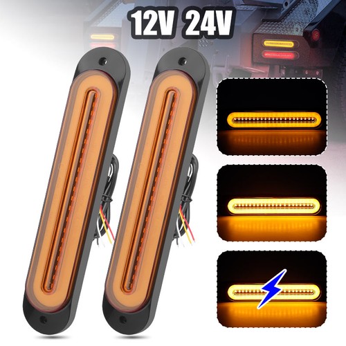 9" Oval Red/Amber 68 LED Truck Trailer Stop Turn Tail Brake Lights DRL Strip ATV - Picture 13 of 18