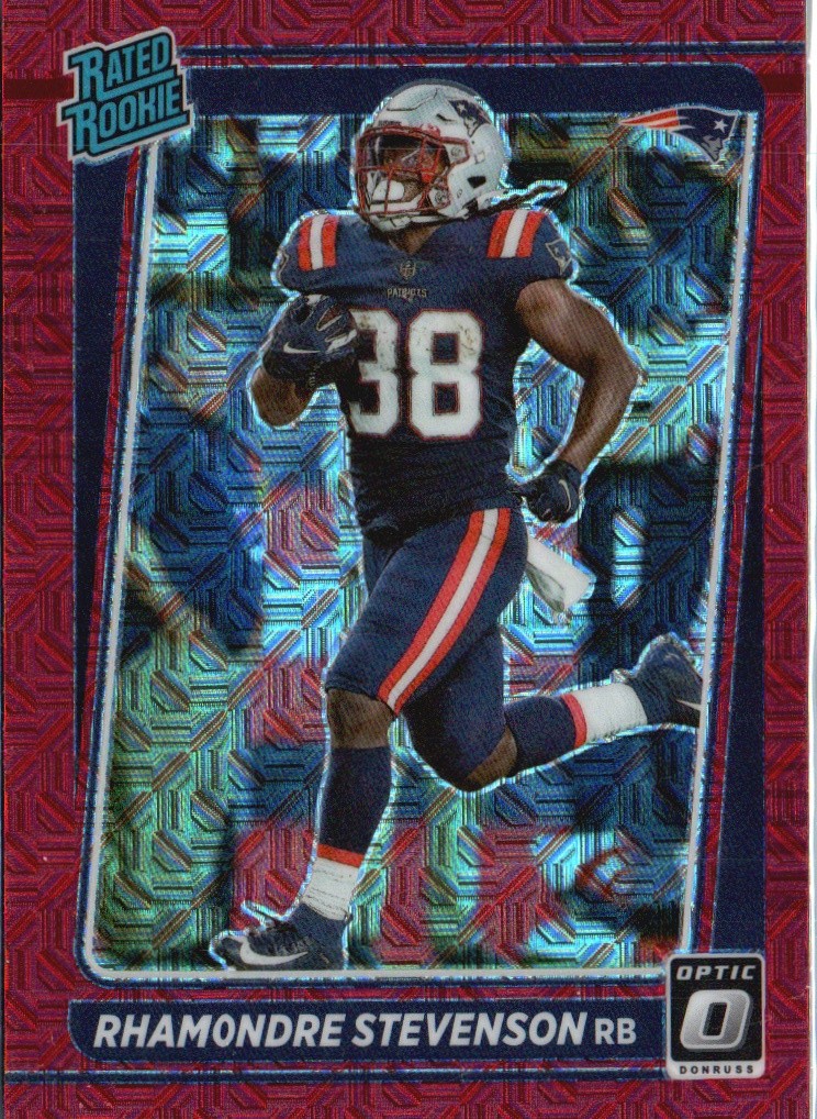 2021 Donruss Optic #237 Rhamondre Stevenson Red Mojo
