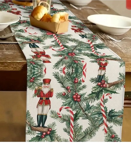 Vintage look Christmas nutcracker Santa Table Runner 13X72  Holiday Decor candy - Picture 7 of 7