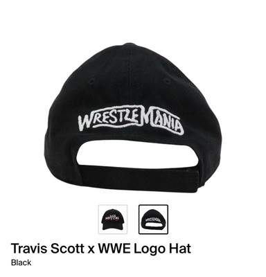 Travis Scott Cactus Jack WWE ベースボールキャップ NEW Cactus Jack Travis Scott • WWE Logo Hat Black