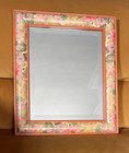 vintage wooden floral mirror 39 x 33.5 cm cottage retro vintage 80's 90's
