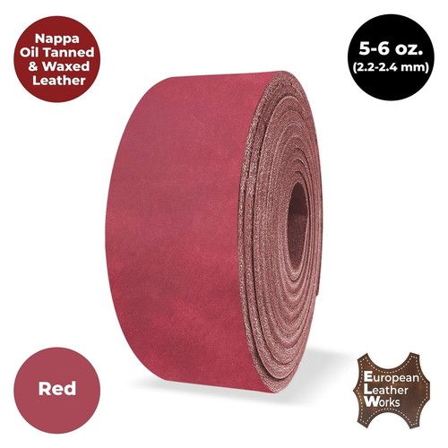 ELW 5-6 oz (2-2.4mm) Nappa Oil tanned & Waxy Finish Leather Belt 72" Straps - Picture 2 of 31