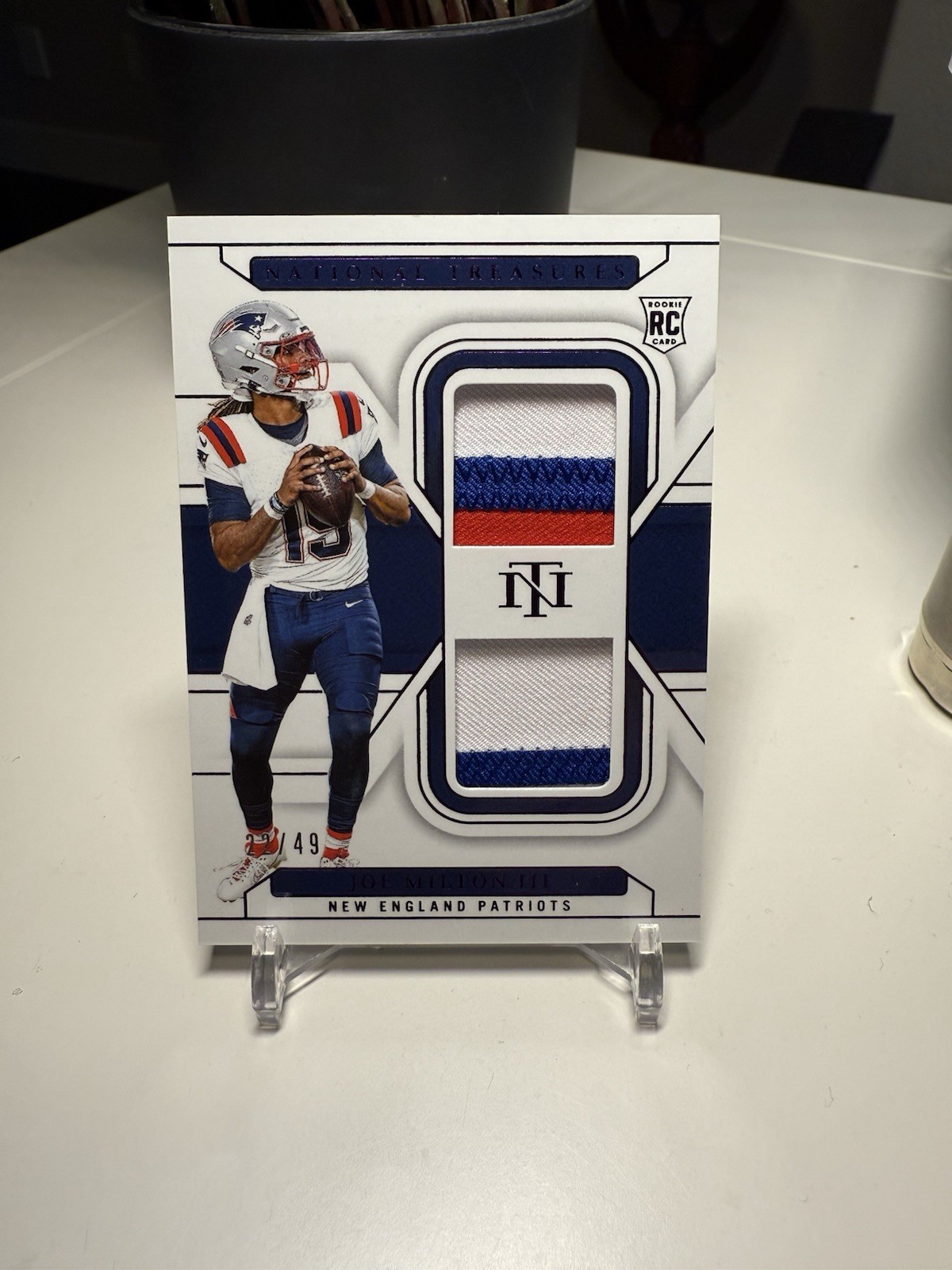 JOE MILTON III 2024 National Treasures Dual Patch Purple 22/49 RC MEM