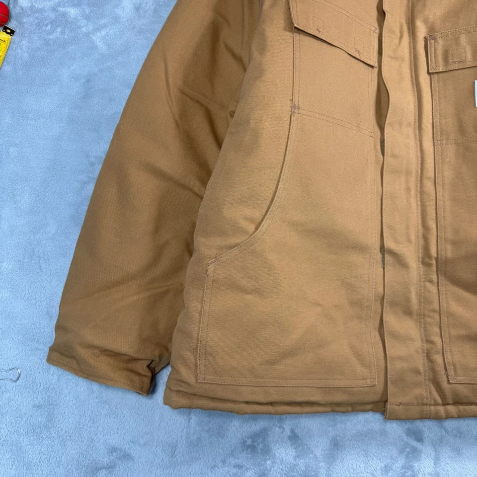 Vintage Carhartt C03 BRN Arctic Quilt Lined Duck Canvas Jacket Coat Men's sz 46 - Image 4 of 4