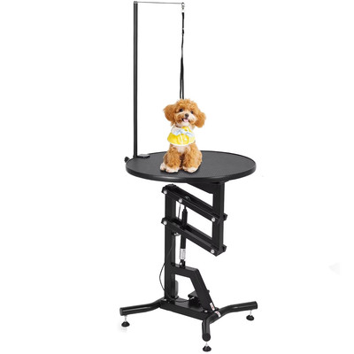 24In Hydraulic Lift Dog Grooming Table 360° Rotating Non-Slip Pet Station for Sm