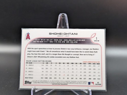 2022 Topps Series One SHOHEI OHTANI #1 Los Angeles Angels - Bild 2 von 2