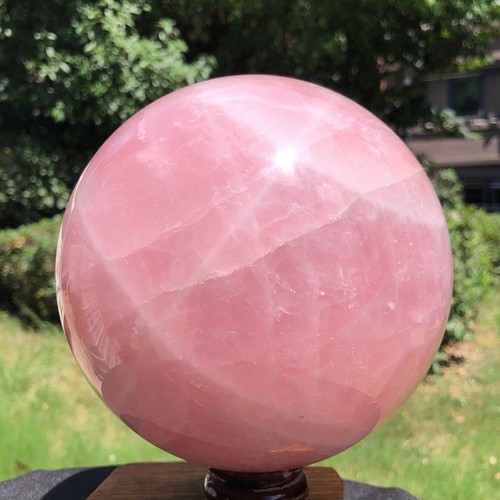10.09LB Natural Pink Quartz Sphere Crystal Ball Energy Mineral Specimen Healing - Picture 9 of 17