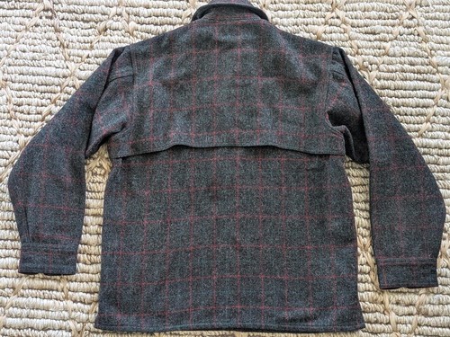 vintage JOHNSON WOOLEN MILLS wool coat 40 mackinaw MALONE hunting jacket 1960s - Picture 3 of 9