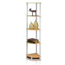 Furinno Turn-N-Tube 5 Tier Corner Display Rack Multipurpose Shelving Unit- Be...