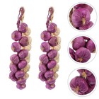 4pcs simulierte Knoblauchschnurmodelle Dekorative Fotoprops für Knoblauchschnur