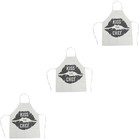  3 Stück modische Baumwoll-Leinen-Küchen-Kochschürzen, Doppelnaht, Nähen, klares