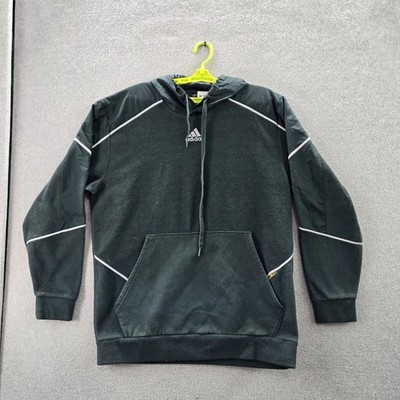 Adidas Men Hoodie L Green Activewear Logo Colorblock Reflect  Pullover