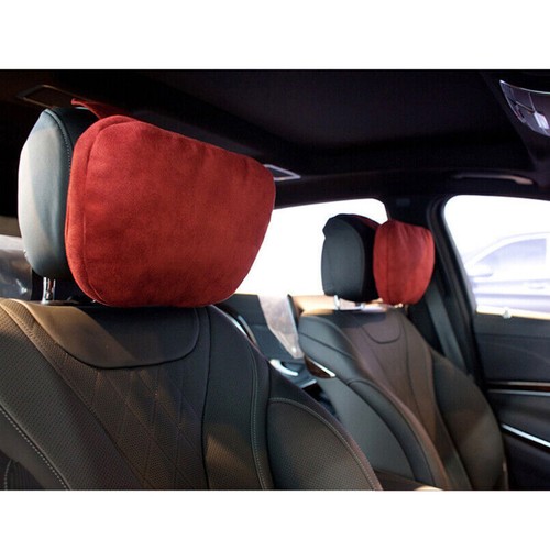 UK 2pcs Universal Suede Fabric Car Headrest Neck Support Seat Ultra Soft Pillow - Picture 16 of 32