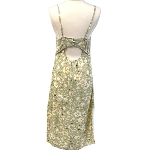 American Eagle Sundress Womens Size Small Sage Green Daisy Cottagecore Bohemian - Picture 2 of 10