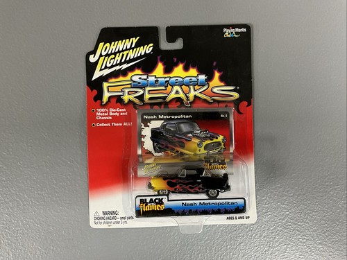 Johnny Lightning Nash Metropolitan Black W Flames White Lightning Street Freaks - Picture 1 of 2