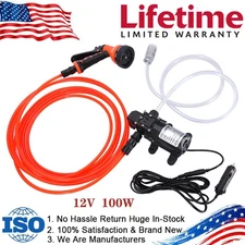 12V High Pressure Self-Priming Electric Sprayer Gun Portable Hose Water Pump Kit