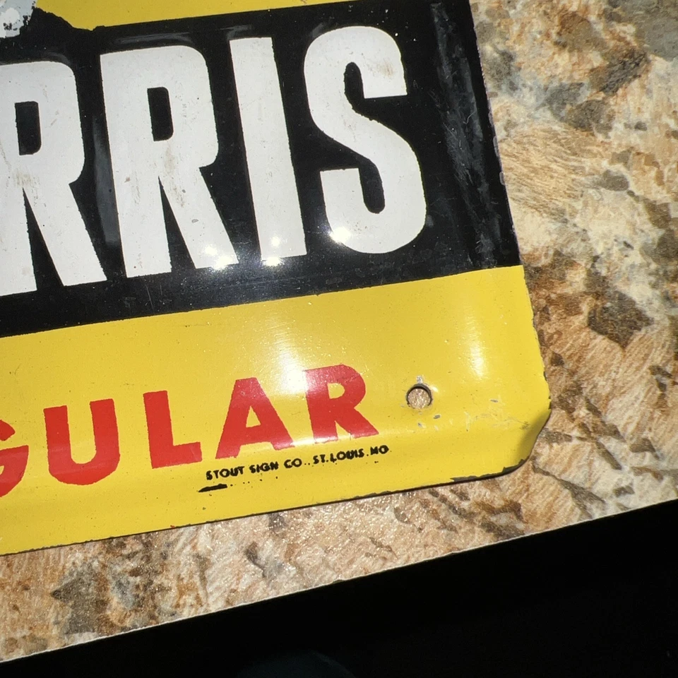 Letrero de metal vintage de cigarrillos Phillip Morris Stout Sign cohecho en EE. UU. Original Foto 4 de 4