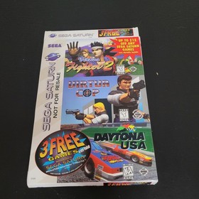 Sega Saturn 3 Free Games Bundle CiB w/ Inserts, Poster, and CD Cases *Tested*