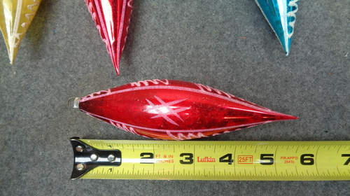 4 - Vintage Glas Weihnachtsschmuck Torpedo West Germany mit Box - Bild 2 von 4