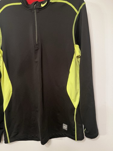 Men’s Nike Pro Combat Shirt Black Quarter Zip Hyperwarm Dri Fit Max Fitted Sz M - Picture 3 of 9
