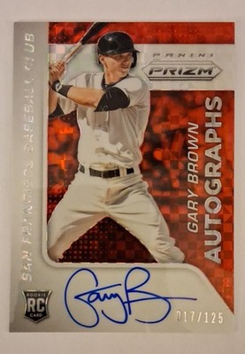 2015 Panini Prizm - Autographs Gary Brown #59 Red Power Prizm /125 (AU, RC)