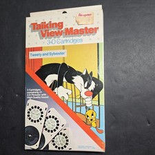 Talking View-Master Cartridges 3-D Tweety And Sylvester Looney Tunes VTG Ch6