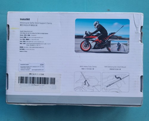 Insta360 Motorcycle Selfie Stick Support Clamp New - Zdjęcie 2 z 2