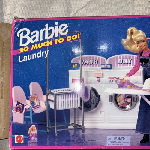 DE COLECCIÓN Barbie MATTEL Mucho Que Hacer Lavadora Secadora LAVANDERÍA NO COMPLETA - Imagen 2 de 9