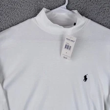 Polo Ralph Lauren Turtleneck Mens Medium White Mock Neck Pony *New w/Tags*