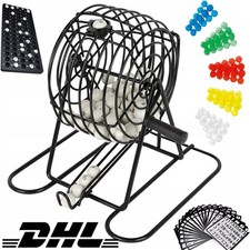 Bingo Spiel Metalltrommel RIESEN SET mit 18 B...
