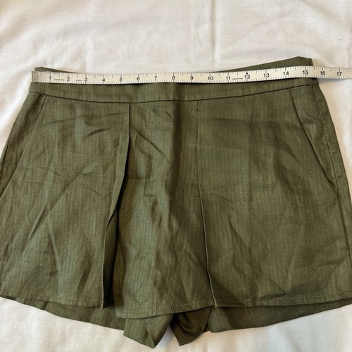 NEW J Crew Women’s 4 Green 100% Linen Crossover Front Shorts Preppy Classic - Picture 4 of 8