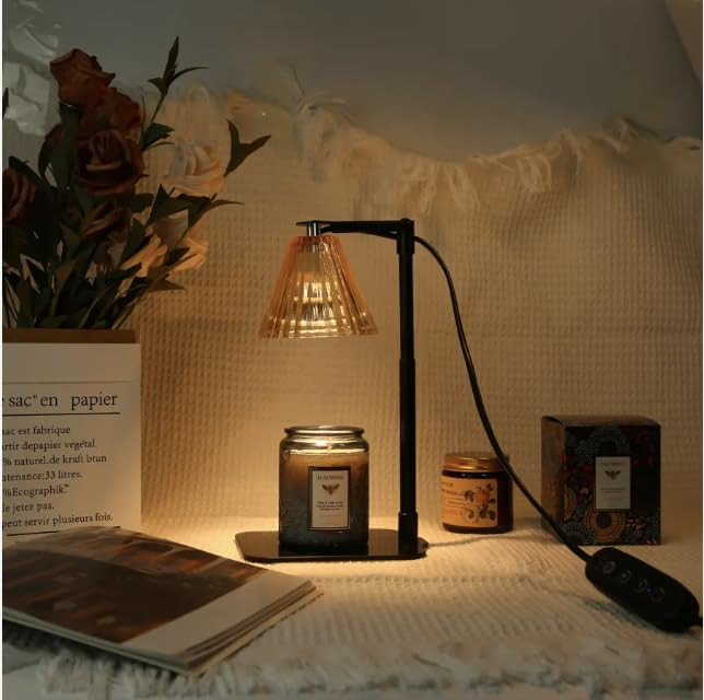 Adjustable Height Candle Warmer Lamp with Timer for Melting Wax  -image