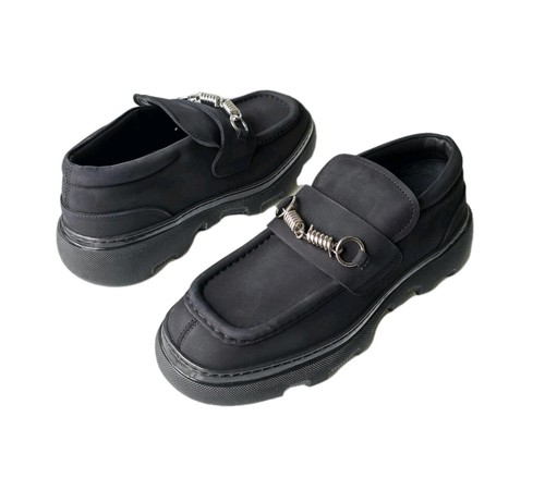 Burberry Mocasines Gruesos Abrazadera Creeper Talla 10-10.5 40.5 Cuero Negro $1190 LO ÚLTIMO - Imagen 3 de 13