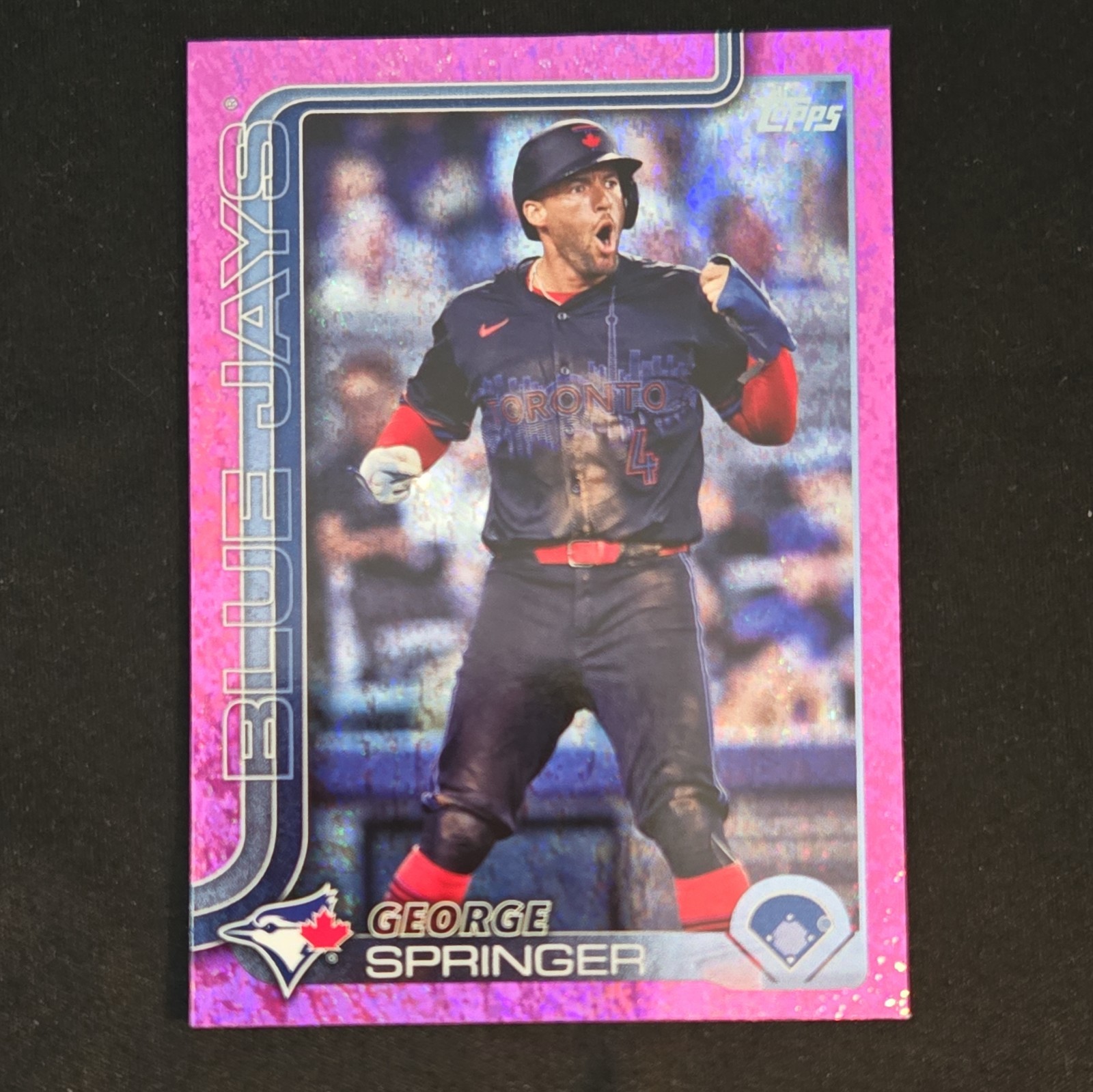 2025 Topps Series 1 GEORGE SPRINGER PINK HOLO FOIL Card #82 Toronto Blue Jays