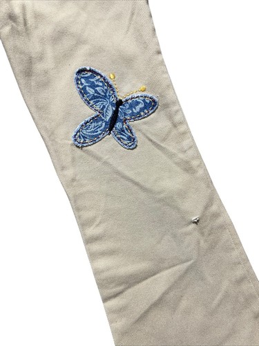 mary kate and ashley Y2k Patchwork Peace Flared Pants Sz 4 - Picture 6 of 8