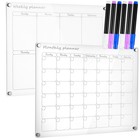2 Pcs Weekly Planner Board Kitchen Whiteboard Clear Refrigerator Dry Erase