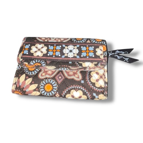 Vera Bradley Retired Canyon Floral Trifold Wallet Snap Zip Purse Clutch Quilted - Picture 2 of 13