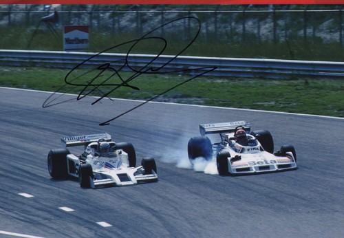 PHOTO cm 30x21 signed by Riccardo Patrese SHADOW DN8 #16 F1 1977 DUTCH GP - Imagen 1 de 2